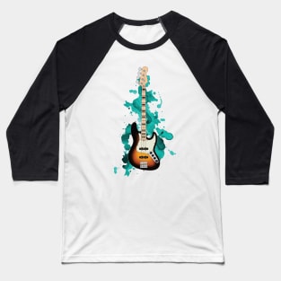 J-style Bass Guitar Sunburst Color Baseball T-Shirt